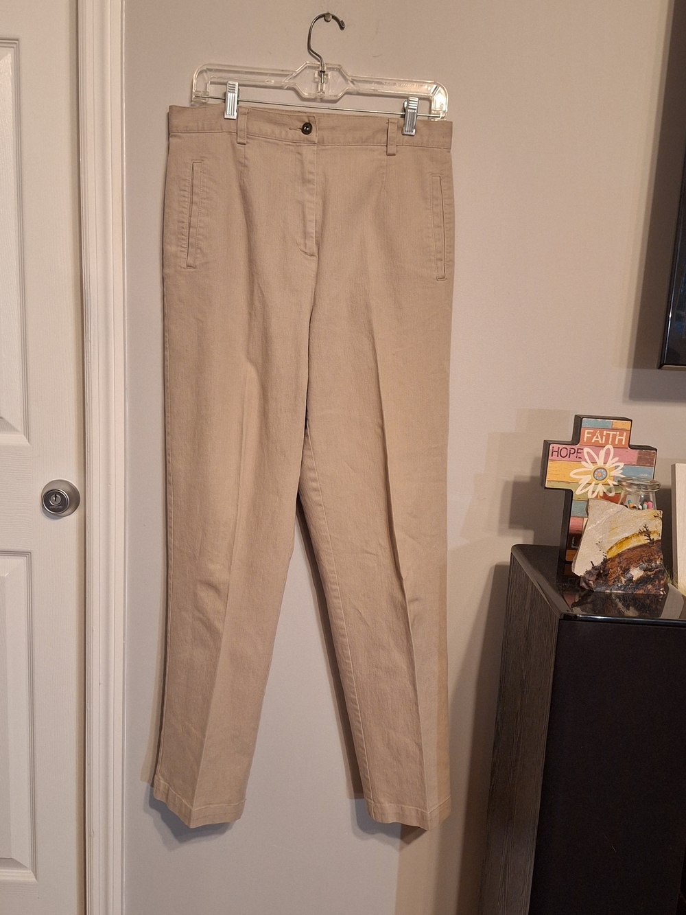 Christopher & Banks Straight Leg Khaki Stretch Dress Pants